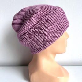 Beanie czapka z wełny merino VARELLA 100% Baby Merino 27 Stary Róż