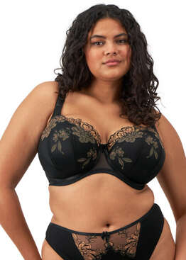 Biustonosz Elomi TEAGAN EL302615ALM Uw Padded Half Cup Bra Black / Almond