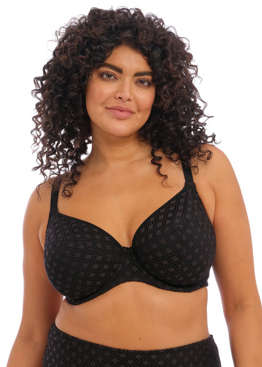 Elomi Bazaruto Bikini Top Size 34HH Black Crochet Underwired