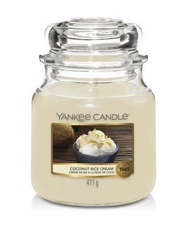 Średnia świeca zapachowa Yankee Candle COCONUT RICE CREAM