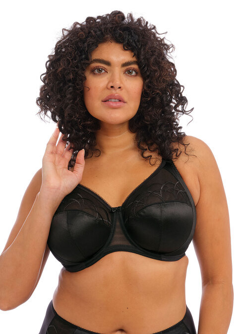 Elomi Womens Caitlyn Underwire Side-Support Bra, 36GG, Black