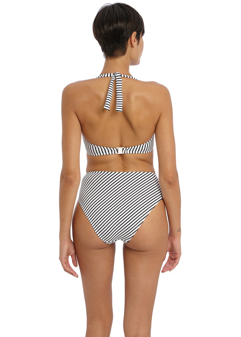 On the beach, Figi kąpielowe Freya Swim JEWEL COVE AS7236SBL High Waist  Bikini Brief Stripe Black Stripe Black