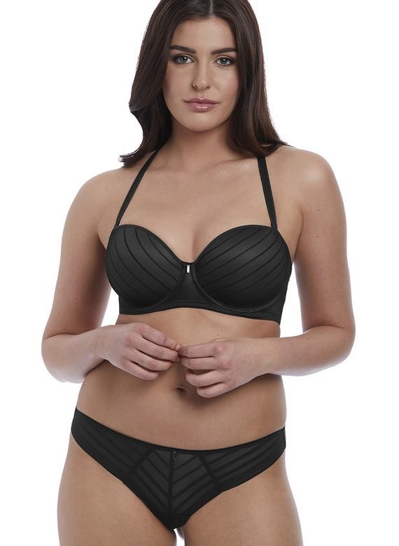 Biustonosz Freya CAMEO AA3163BLK Uw Deco Strapless Moulded Bra Black