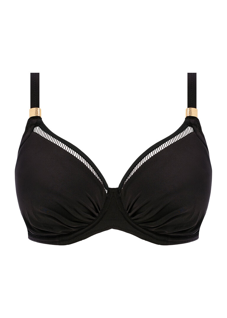 Biustonosz kąpielowy Fantasie Swim EAST HAMPTON FS502801BLK Uw Gathered Full Cup Bikini Top Black