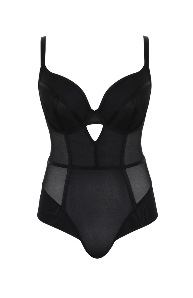 Body Panache Tango Essence 10965A Plunge Bodysuit Obsidian