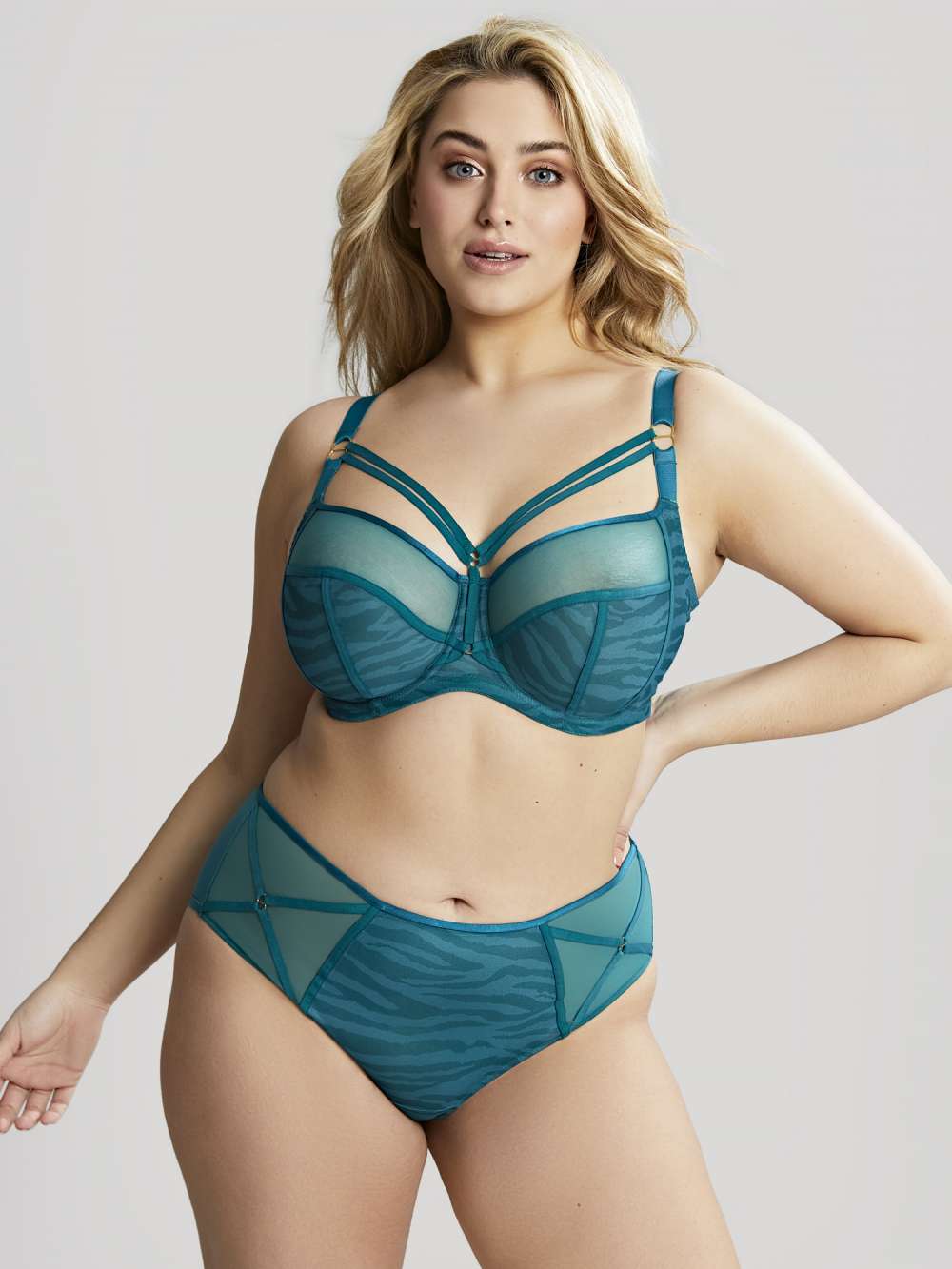 Figi Sculptresse by Panache DIONNE 9694 Midi Brief Teal Animal