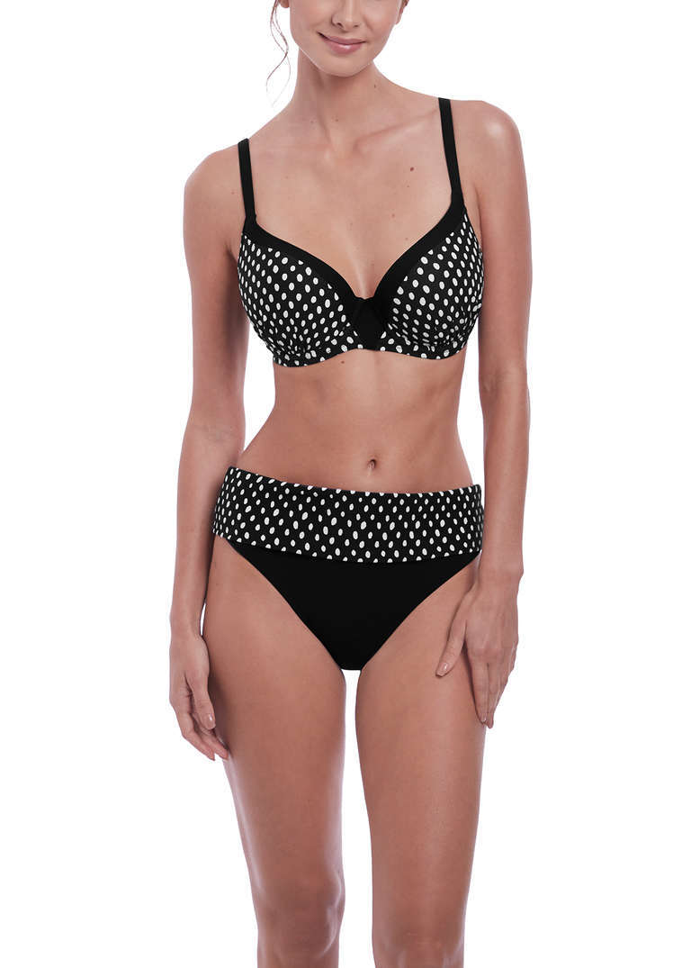 Figi kąpielowe Fantasie Swim SANTA MONICA FS6726BLI Classic Fold Brief Black & White