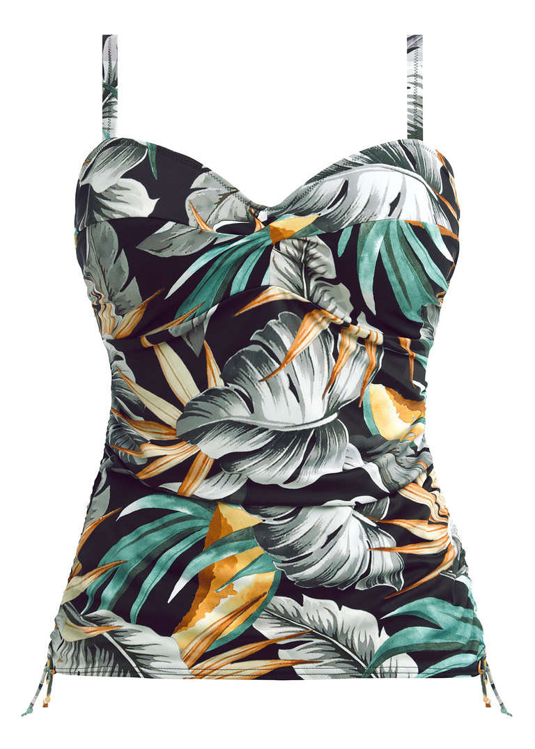 KOMPLET - Strój kąpielowy z tankini Fantasie Swim BAMBOO GROVE Jet FS501654JET (34E) + majtki