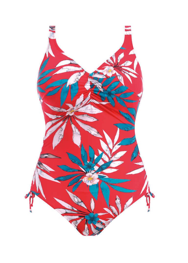 On the beach, Strój kąpielowy Fantasie Swim SANTOS BEACH FS501130POT Uw  V-neck Swimsuit With Adjustable Leg Pomegranate