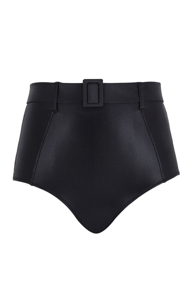 Wysokie figi kąpielowe Panache Swim OBSIDIAN/BLACK SW1845A High Waist Belted Bikini Bottoms Black