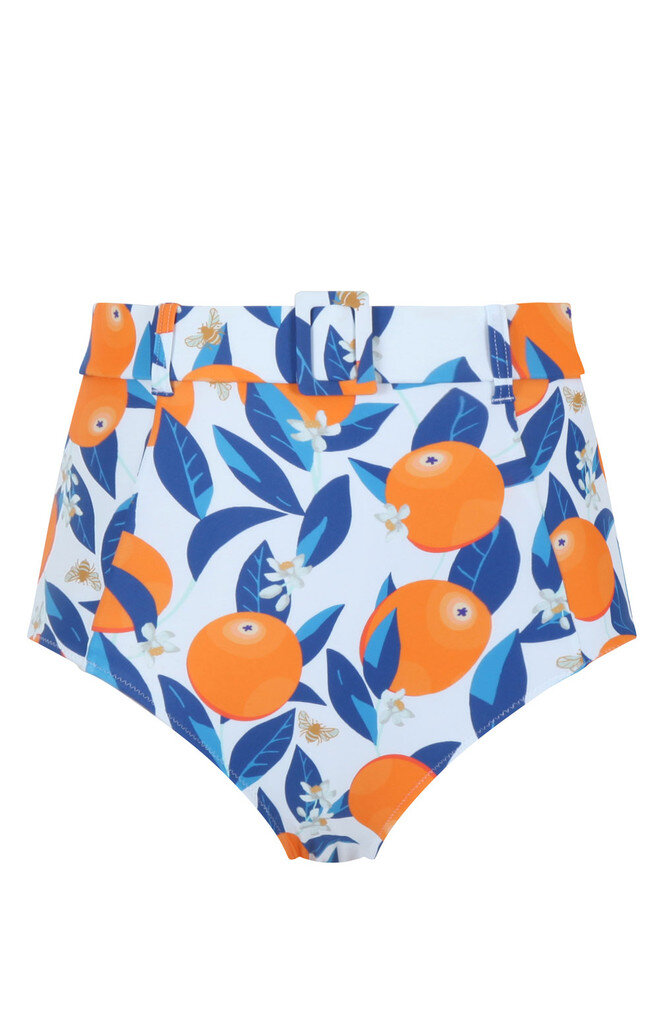Wysokie figi kąpielowe Panache Swim SICILY SW1845 High Waist Belted Bikini Bottoms Sicily Print