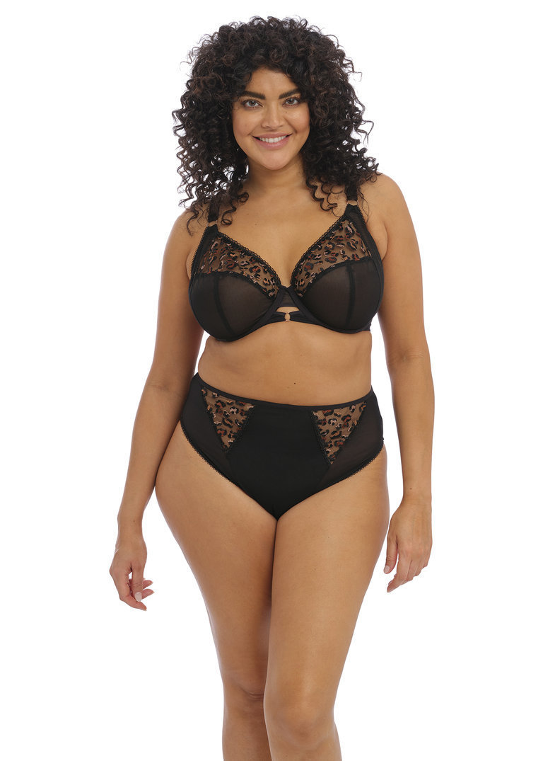 Zestaw bielizny Elomi NAMRAH EL301335BLK + EL301353BLK Uw Bandless Plunge Bra + High Leg Brief Black (32J, 34JJ)