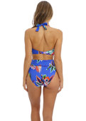 KOMPLET - Bandeau kąpielowe Fantasie Swim HALKIDIKI FS501909ULE Uw Twist Bandeau Bikini Top Ultramarine (38G) + majtki do wyboru