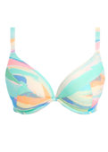 KOMPLET - Biustonosz kąpielowy Freya Swim SUMMER REEF AS204827AQA Uw Plunge Bikini Top Aqua (32FF) + majtki wiązane