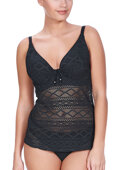 KOMPLET - Koszulka kąpielowa Freya Swim SUNDANCE AS3972BLK Uw Tankini Top Black (30F) + wybrane majtki