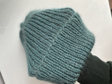 Ręcznie robiona czapka beanie AUREA 100% Baby Merino plus moher i jedwab 02 Czarny