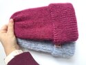 Ręcznie robiona czapka beanie AUREA 100% Baby Merino plus moher i jedwab 41/17 Śliwka