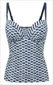 Tankini Cleo LUCILLE CW0061 Moulded Plunge Nautical Print