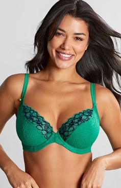 Biustonosz Panache ENVY 7286C Plunge Bra Emerald Leopard