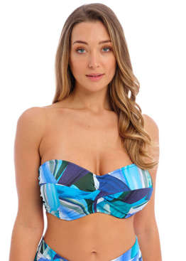Biustonosz kąpielowy Fantasie Swim HALKIDIKI FS501909ULE Uw Twist Bandeau  Bikini Top Ultramarine