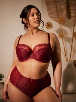 KOMPLET - Sculptresse by Panache CHI CHI Red Animal Balconnet 7695 + Brief 7692