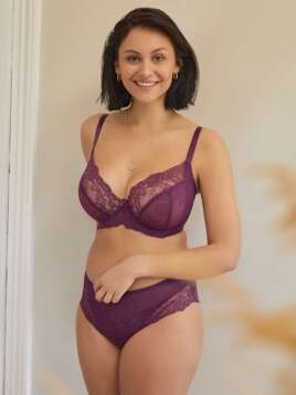 KOMPLET bielizny Panache ANA Damson 9396x Plunge (30FF, 36FF, 36G, 36GG)+ 9395x Brief