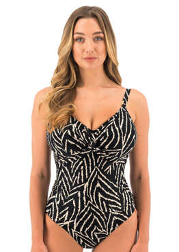 Strój kąpielowy Fantasie Swim SILHOUETTE ISLAND FS504531MOM Uw Twist Front Swimsuit With Adjustable Leg Monochrome