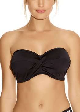 On the beach, Biustonosz kąpielowy Fantasie Swim VERSAILLES FS5749BLK Uw  Gathered Full Cup Bikini Top Black