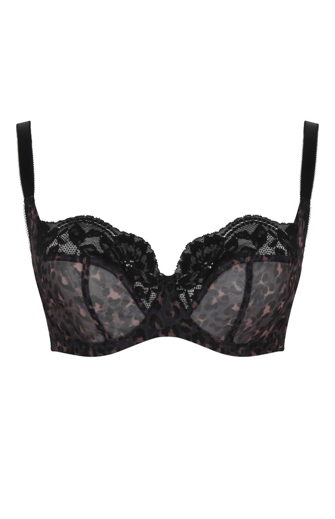 Biustonosz Panache NINA 10941 Balcony Bra Black Leopard Black