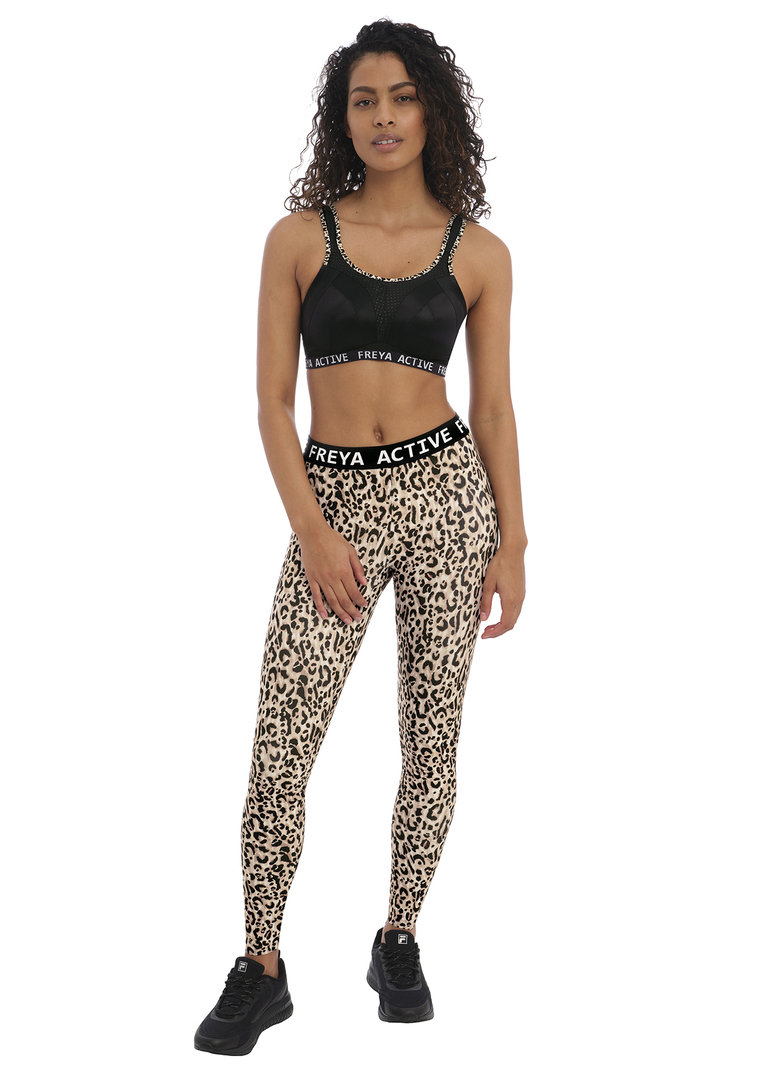 Biustonosz Sportowy Freya Active DYNAMIC AC4014PUK Non Wired Sports Bra Pure Leopard Black