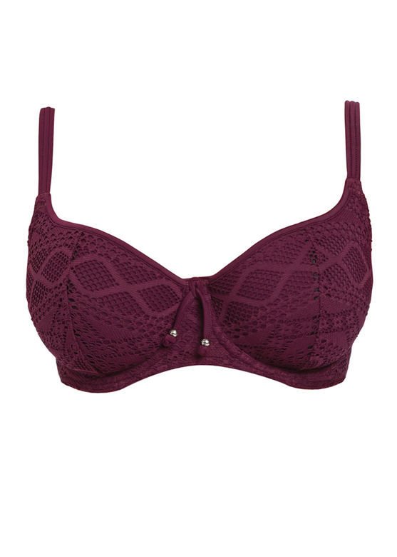 Biustonosz kąpielowy Freya SUNDANCE 3970 Uw Sweetheart Padded Bikini Top Black Cherry