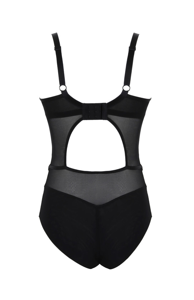 Body Panache Tango Essence 10965A Plunge Bodysuit Obsidian