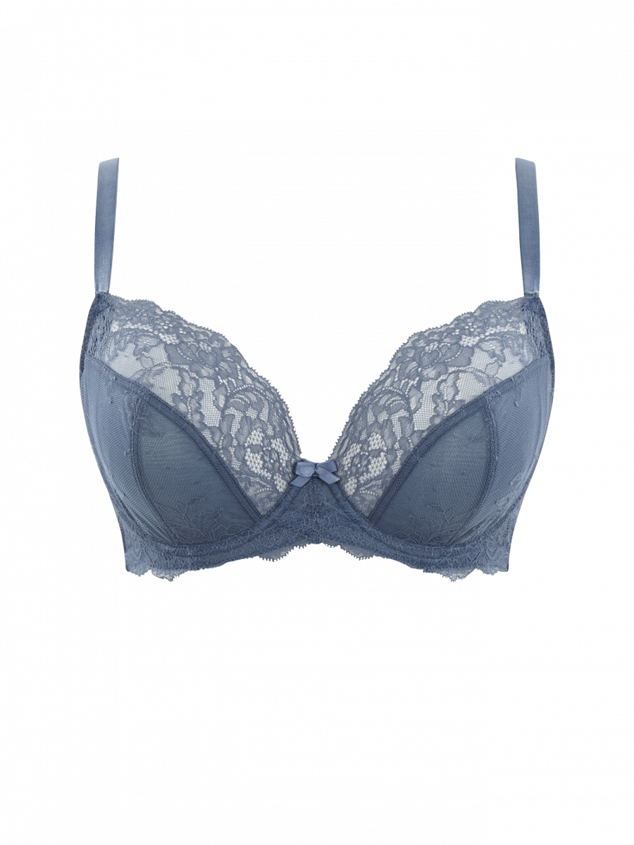 KOMPLET - Biustonosz Panache ANA Vintage Blue 9396 Plunge Bra + 9395 Brief (30FF, 30H, 32G, 34GG, 36F, 36GG)