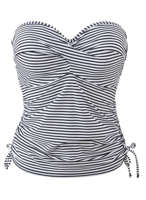 Koszulka kąpielowa Panache Swim ANYA STRIPE SW0891 Bandeau Tankini Black/White