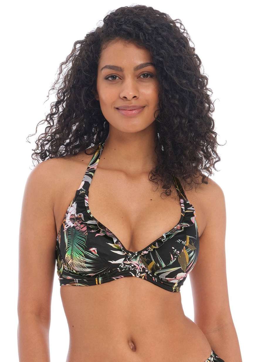 Strój kąpielowy Freya Swim TAHITI NIGHTS AS200004BLK + AS200076BLK Uw Halter Bikini Top + Rio Bikini Brief Black