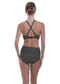 Biustonosz kąpielowy Fantasie Swim SANTA MONICA FS6722BLI Uw Plunge Bikini Top Black & White