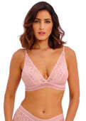 Braletka Wacoal RAFFINE WE148008SIP Non Wired Bralette Silver Pink