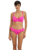 KOMPLET - Biustonosz kąpielowy Freya JEWEL COVE AS7231RAY Uw Sweetheart Bikini Top Raspberry + majtki klasyczne