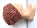 Ręcznie robiona czapka beanie AUREA 100% Baby Merino plus moher i jedwab 48/33 Blush