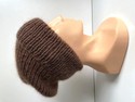 Ręcznie robiona czapka beanie AUREA 100% Baby Merino plus moher i jedwab 52/35 czekolada