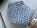 Ręcznie robiona czapka beanie AUREA 100% Baby Merino plus moher i jedwab 53/07 Rosa