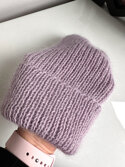 Ręcznie robiona czapka beanie AUREA 100% Baby Merino plus moher i jedwab 59/41 Pszeniczny