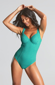 Strój kąpielowy jednoczęściowy Panache GINGHAM SW1720 Paloma Balcony Swimsuit Green Gingham