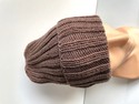 Wywijana czapka merino HELLI 100% Baby Merino 52 Czekolada