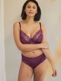 KOMPLET bielizny Panache ANA Damson 9396x Plunge (36FF, 36G) + majtki 9395x