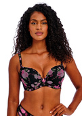 Biustonosz Freya ROSE BLOSSOM AA402431BKR Uw Moulded Plunge T-shirt Bra Black Rose