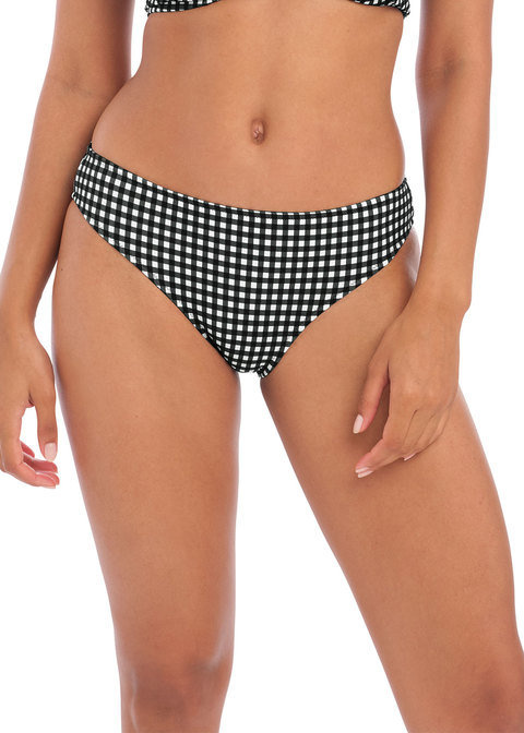 KOMPLET - Strój kąpielowy z koszulką tankini Freya Swim CHECK IN AS201956MOM Uw Plunge Tankini Top Monochrome (30F) + wybrane majtki