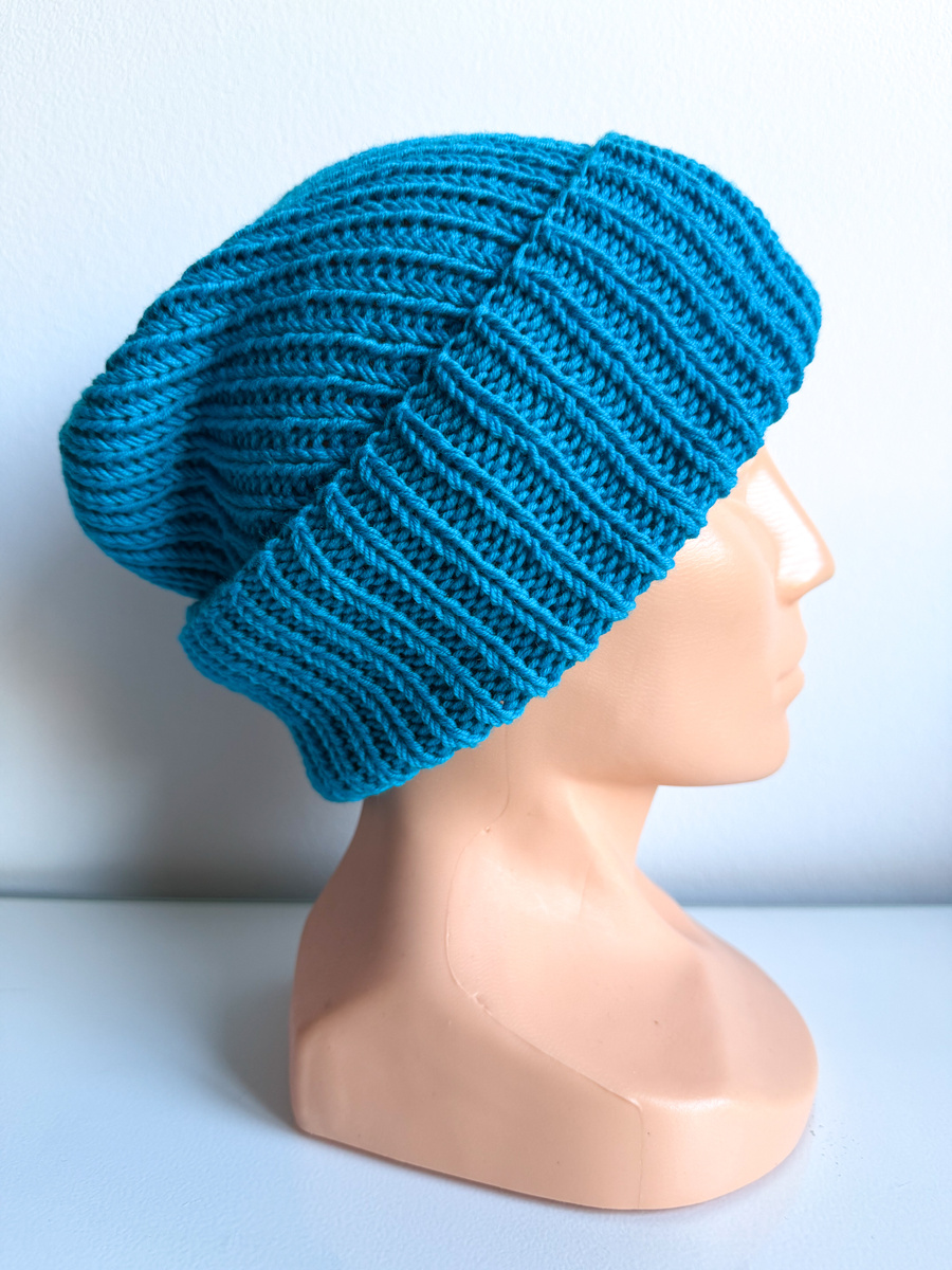 Czapka wywijana NANA 100% Baby Merino 32 Turkusowy