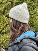 Ręcznie robiona czapka beanie MIRA 100% Merino plus moher i jedwab 05 Jasny Szary