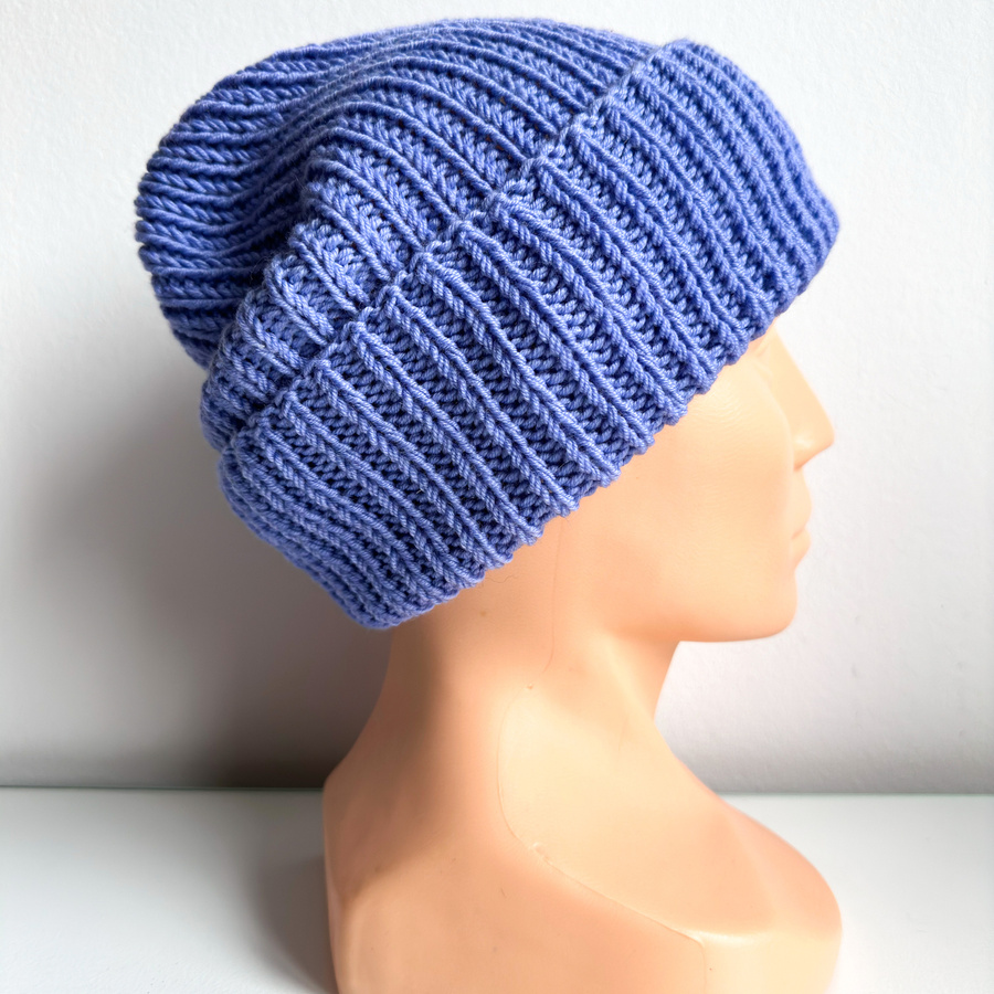 Wywijana czapka dla dziecka NANA 100% Baby Merino 25 Lawenda